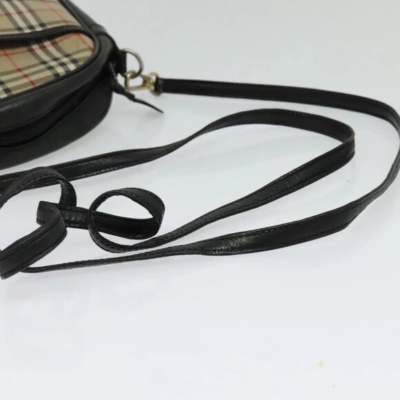 Burberrys Nova Check Shoulder Bag Canvas Beige Gold Authentic - Picture 3 of 13